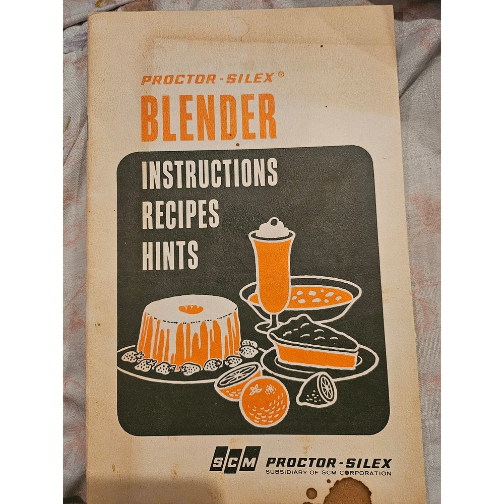 Vintage 1972 Proctor-Silex Blender Instruction Manual & Recipe Booklet SCM